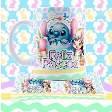 Imagem de Caneca Páscoa Stitch (Branco)