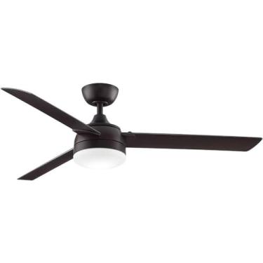 Imagem de Fanimation Ventilador de teto Xeno Wet interno/externo com lâminas de nogueira escura e kit de luz LED 56" - Bronze escuro