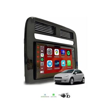 Imagem de Kit Multimídia Punto 2008 / 2011 Mold Black 7 Pol Carplay AndroidAuto USB FM BT - 708BR Roadstar