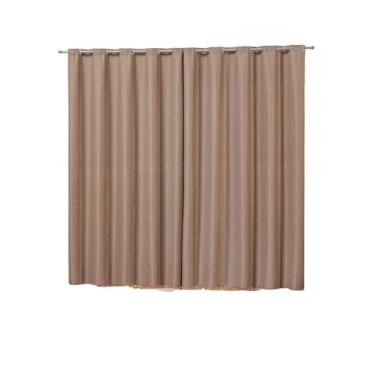 Imagem de Kit 2 Cortinas Semi Blackout Tecido Corta Luz 2,60m x 1,70m Quarto Sala para Varão de 2 Metros Avelã e Marrom