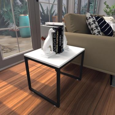 Imagem de Mesa Lateral Branca Aparador De Sofa Sala Mesa Lateral Cama