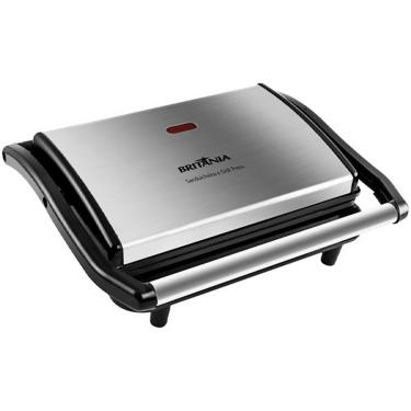 Imagem de Sanduicheira E Grill Britania Press Bgr27i 850 Watts 220 ~ 50/60 Hz - Prata/preta