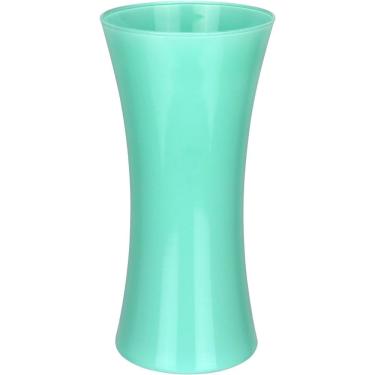 Imagem de Vaso Decorativo Enfeite Casa Redondo Home&co Leitoso Vidro 25x12x12cm Verde