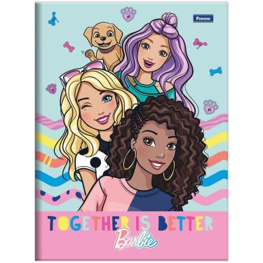 Imagem de Caderno Universitário Barbie Foroni Capa Dura Brochura - 48 Folhas Rosa C- Turquesa