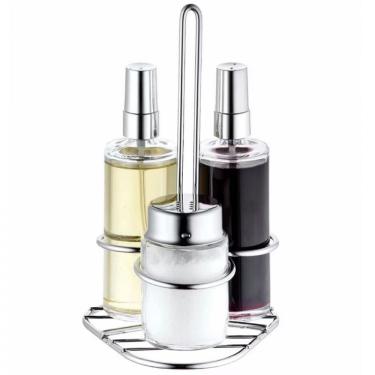 Imagem de Galheteiro Spray Forma - 4 Peças Inox Com Transparente