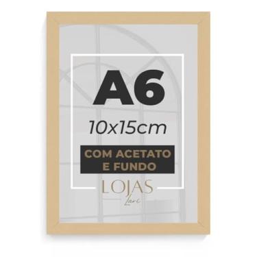 Imagem de Kit 2 Molduras Porta Retrato A6 10x15cm Acetato Quadros Foto (Madeira clara)