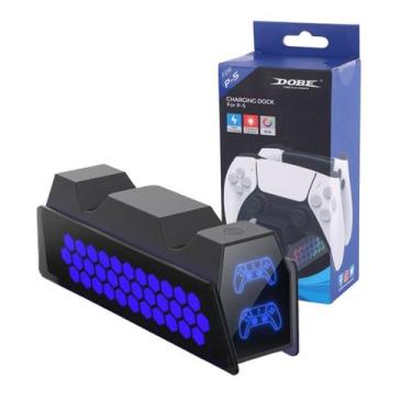 Imagem de Base Carregadora Dock de Carregamento Duplo Para Controle Ps5 Luz Led 