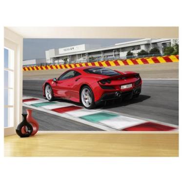 Imagem de Papel De Parede 3D Carro Ferrari Vermelha Pista 3,5M Car125 - Você Dec