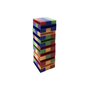 Imagem de Torre de Equilíbrio Colorida, Jogo Interativo com 45 Peças, Blocos Empilháveis