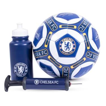 Imagem de Hy-Pro Conjunto de presente oficialmente licenciado pelo Chelsea F.C, garrafa de água de 500 ml, bola de futebol tamanho 5, bomba de bola – Blues, 0,5L, treinamento, jogo, mercadoria, ótima ideia de