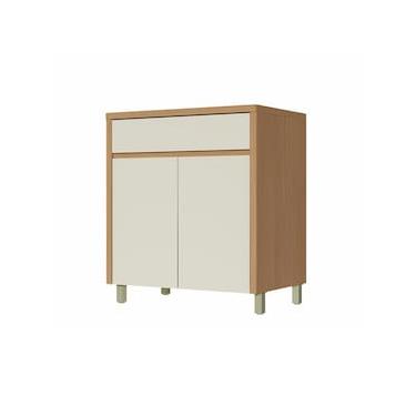 Imagem de Balcão Nesher Condessa com 2 Portas, 1 Gaveta e 1 Prateleira - 80cm de largura - Carvalho/Greige