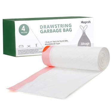 Imagem de SNOW 150 sacos de lixo pequenos transparentes de 2,6 galões (brancos), forros de lixeira de banheiro, sacos plásticos pequenos para cozinha de escritório em casa, serve para 10 litros, 6,5 litros