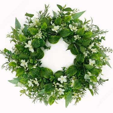 Imagem de Furisin Guirlanda artificial com flor para decoração de varanda e parede de casa de fazenda (margarida branca com folhas verdes)