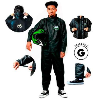 Imagem de Capa de Chuva Motoqueiro Impermeável Conjunto Pvc Reforçado Frio Chuva