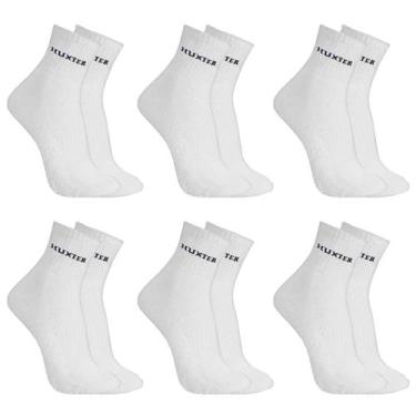 Imagem de Kit 6 Pares Meias Originais Huxter Cano Médio Algodão, Branco