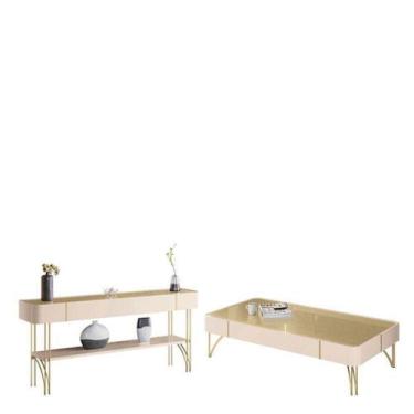 Imagem de Aparador Vivant Com Mesa De Centro Cadenza Champanhe Off White - Hb Mó