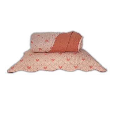 Imagem de Cobreleito Queen Corações Dupla Face Lepper Rosa, Rosa, UN