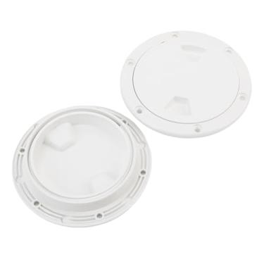 Imagem de Haofy Placa de Deck Marítimo Hatch de Inspeção de Abdominais Pesados Com Punho de Maçaneta Profunda, Tampa Destacável Painel de Acesso Ao Barco Não Deslizante para Salas de Máquinas (WHITE)