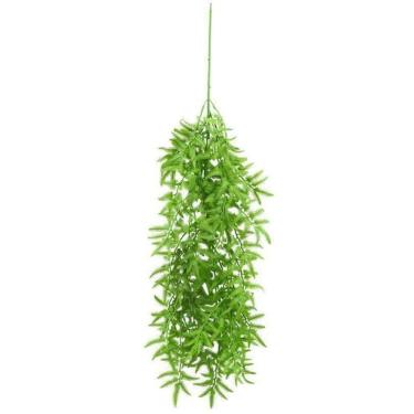 Imagem de Folhagem Pendente Artificial Mini Samambaia Verde 80cm - Mc Flores