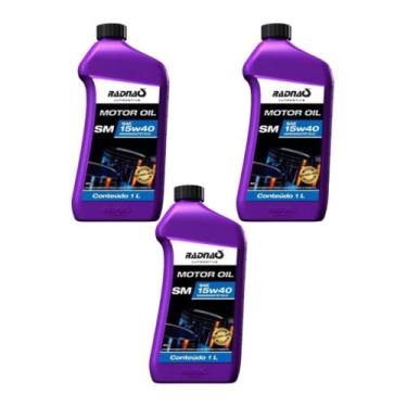 Imagem de Kit 3 Unidades Óleo Motor 15W40 Semi Sintético Radnaq 1 Litro - RADNAQ
