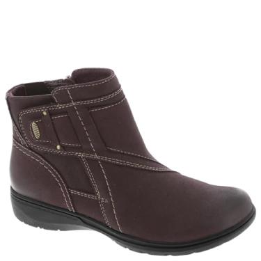 Imagem de Clarks Bota feminina de cano curto estilo Carleigh, Vinho nobuck, 9 Narrow