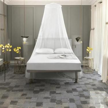 Imagem de Tela Mosquiteiro De Teto Protetor Cama Casal Solteiro Berço + Gancho Autolante