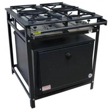 Imagem de Fogão Industrial 4 Bocas Simples a Gás Alta Pressão MR Fogões com Forn