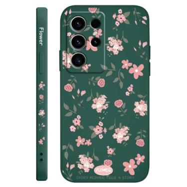 Imagem de Capa de celular com aroma floral para Samsung Galaxy S25 S24 S23 S22 S21 S20 Ultra Plus FE Note 20 Ultra 10 Plus, verde escuro, para Note 10 Pro