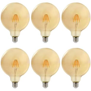 Imagem de Kit 6x Lâmpada Filamento LED Retrô Vintage G125 4W E27 2200K Bivolt