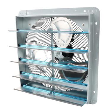 Imagem de elfinrm Exaustor de obturador de 50 cm, exaustor montado na parede, adequado para fábricas, porões, armazéns, galinheiros, estacionamentos