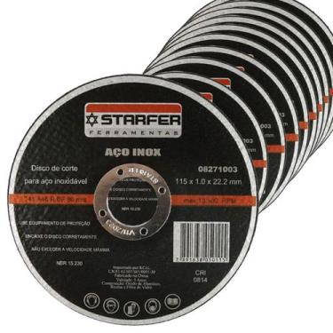 Imagem de Kit 15 Discos de Corte Fino Aço Inox 4.5 x 7/8 Esmerilhadeira Ferro Me
