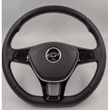 Imagem de Volante Chevrolet Logo Preto Gm Corsa Wind Classic Prisma Celta