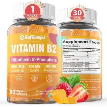 Imagem de Gomas de vitamina B2 Safgumjel Riboflavina 400 mg com magnésio e CoQ10