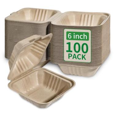 Imagem de Lancheira descartável Aricsen Compostable, pacote de 100, 15x15 cm
