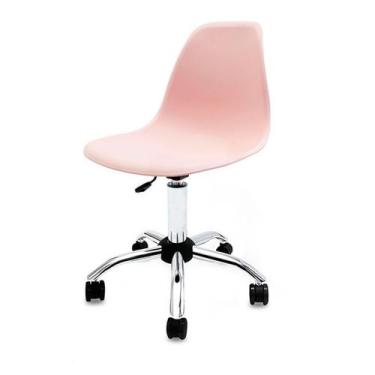 Imagem de Cadeira Eames Office Cromado Cx 1 PC Transparente - La Mobilia, Rosa