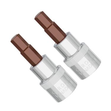 Imagem de Skweawert 2 peças de 1/10.2 cm x HW7 soquete de broca Allen hexagonal de 38 mm de comprimento, brocas de aço S2, soquetes CR-V com chave catraca, barra deslizante, haste de extensão