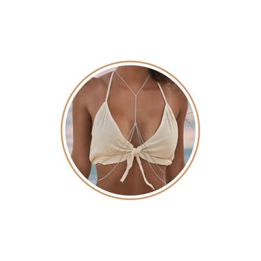 Imagem de Sistble Corrente corporal para mulheres, sutiã biquíni, corrente de cintura de barriga, correntes douradas para o corpo, joias de verão, presentes para mulheres, Normal Size, Aço inoxidável, Sem Pedra