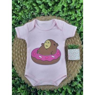 Imagem de Body Infantil Manga Curta Para Bebê Branco Desenho Temático Frases Mod