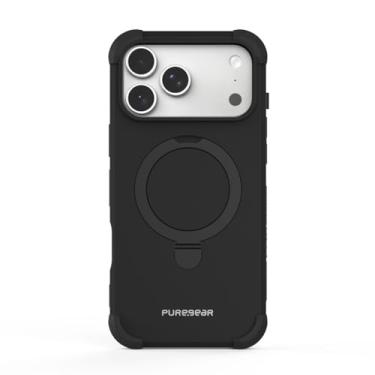 Imagem de PureGear Capa para iPhone 17 Pro Max, capa magnética aprovada e testada por militares, compatível com MagSafe, proteção durável resistente para iPhone 17 Pro Max, suporte embutido, preto