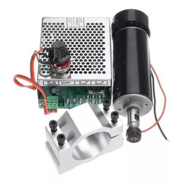 Imagem de Kit Motor Spindle 500W com Suporte e Pinça para Fonte CNC Router - Rob
