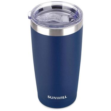 Imagem de Copo Térmico 600 mL para Cerveja, Café com Isolamento a Vácuo, SUNWILL, Azul