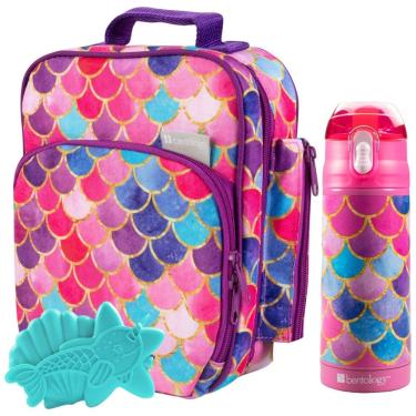 Imagem de Sereia Lancheira Infantil com Garrafa de Água em Aço Inoxidável e Forma de Gelo, Para 3 Anos ou Mais, BENTOLOGY, Rosa