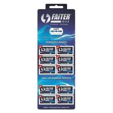 Imagem de Lâmina de barbear Faiter, duplo fio, revestida com cromo e platina - K