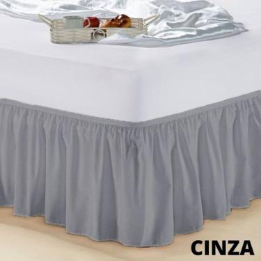 Imagem de Saia Para Cama Box Casal KING - minha loja bordados, Cinza