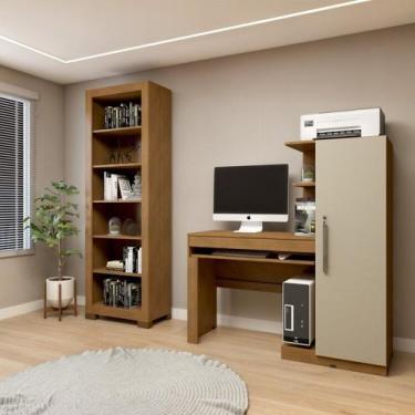 Imagem de Conjunto Estante Flex 5 Prateleiras e Escrivaninha com 1 Porta - Espre