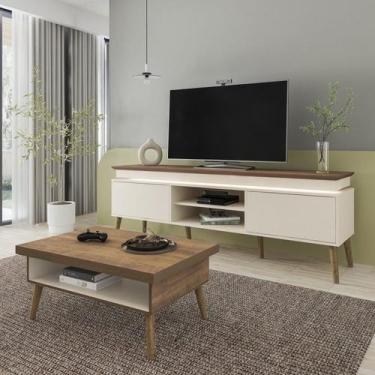 Imagem de Sala de Estar Completa Rack e Mesa de Centro Lumina Lucca - Espresso M