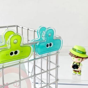 Imagem de Pacote com 4 lindos clipes de mini saco de chips – Grampos de plástico coloridos para sacos de alimentos, clipes de vedação reutilizáveis para lanches, fotos, artesanato e organização de cozinha
