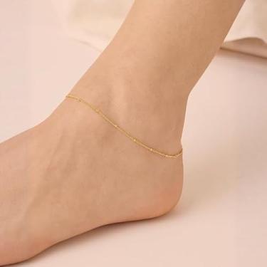 Imagem de Tornozeleiras femininas minimalistas com contas para pés com contas para mulheres joias simples