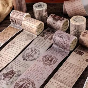 Imagem de Adesivos vintage para scrapbook, adesivos de artes retrô, fita adesiva decorativa, material de diário de lixo, colagem, fundo, artesanato, moldura, estilo 4
