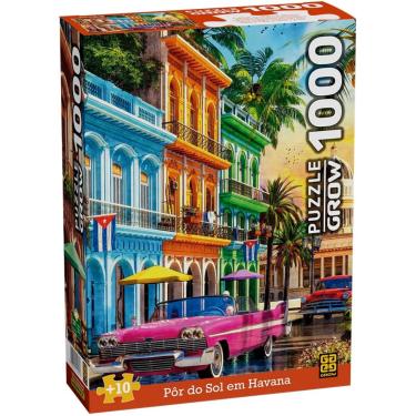 Imagem de Quebra-Cabeça Por do Sol em Havana 1000 Peças 04571 - Grow